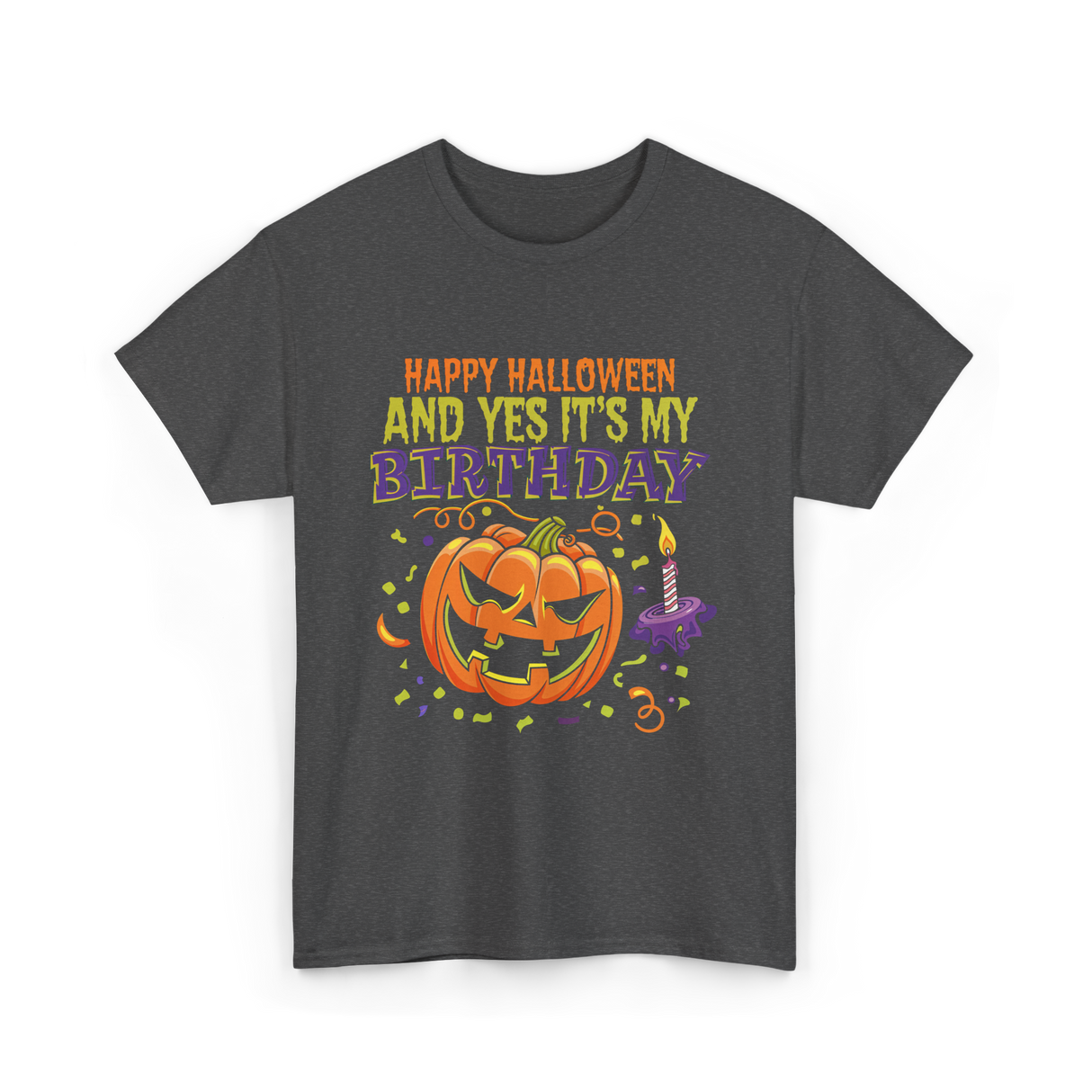 Halloween Birthday Celebration T-Shirt - Dark Heather