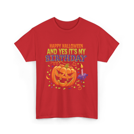 Halloween Birthday Celebration T-Shirt - Red