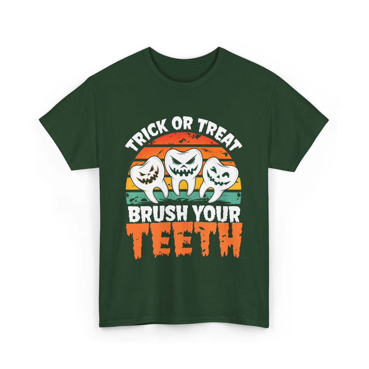 Halloween Brush Your Teeth T-Shirt - Forest Green