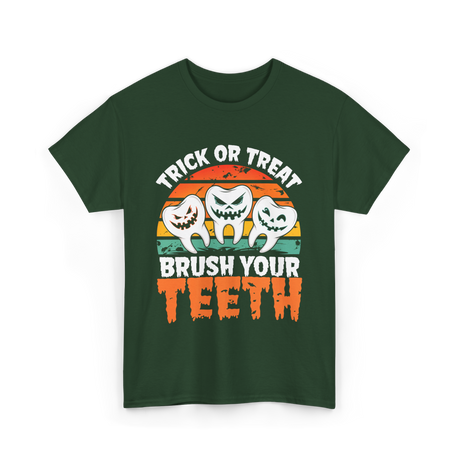 Halloween Brush Your Teeth T-Shirt - Forest Green