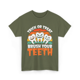 Halloween Brush Your Teeth T-Shirt - Military Green