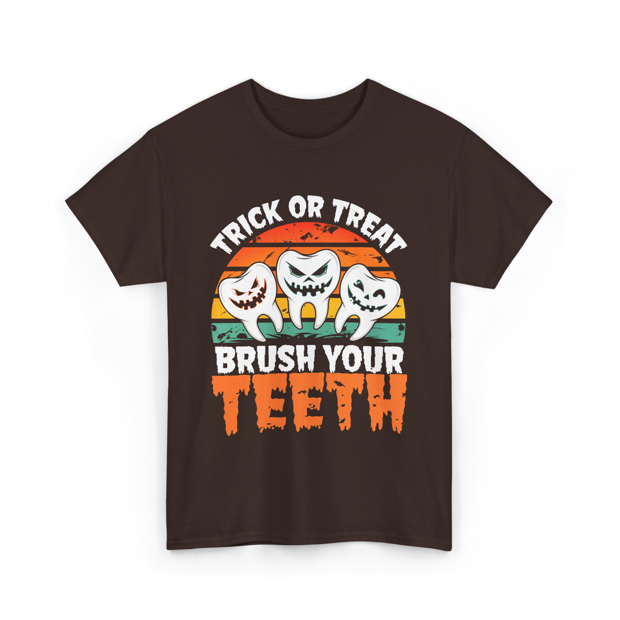 Halloween Brush Your Teeth T-Shirt - Dark Chocolate