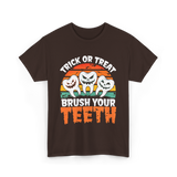 Halloween Brush Your Teeth T-Shirt - Dark Chocolate