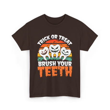 Halloween Brush Your Teeth T-Shirt - Dark Chocolate