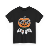 Halloween Gamer Pumpkin Gaming T-Shirt - Black