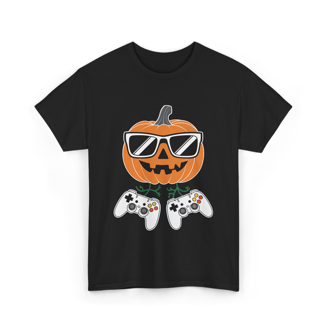 Halloween Gamer Pumpkin Gaming T-Shirt - Black