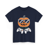 Halloween Gamer Pumpkin Gaming T-Shirt - Navy