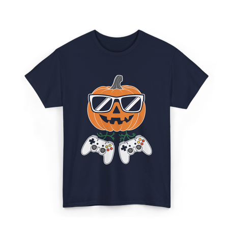 Halloween Gamer Pumpkin Gaming T-Shirt - Navy