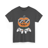 Halloween Gamer Pumpkin Gaming T-Shirt - Dark Heather