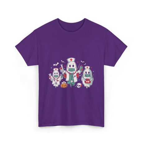 Halloween Nurse Ghost Nursing T-Shirt - Purple