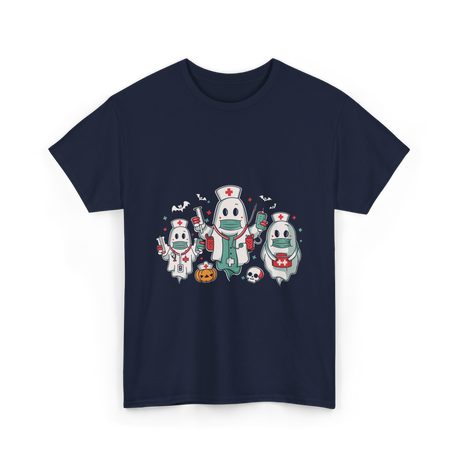 Halloween Nurse Ghost Nursing T-Shirt - Navy