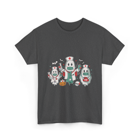 Halloween Nurse Ghost Nursing T-Shirt - Dark Heather