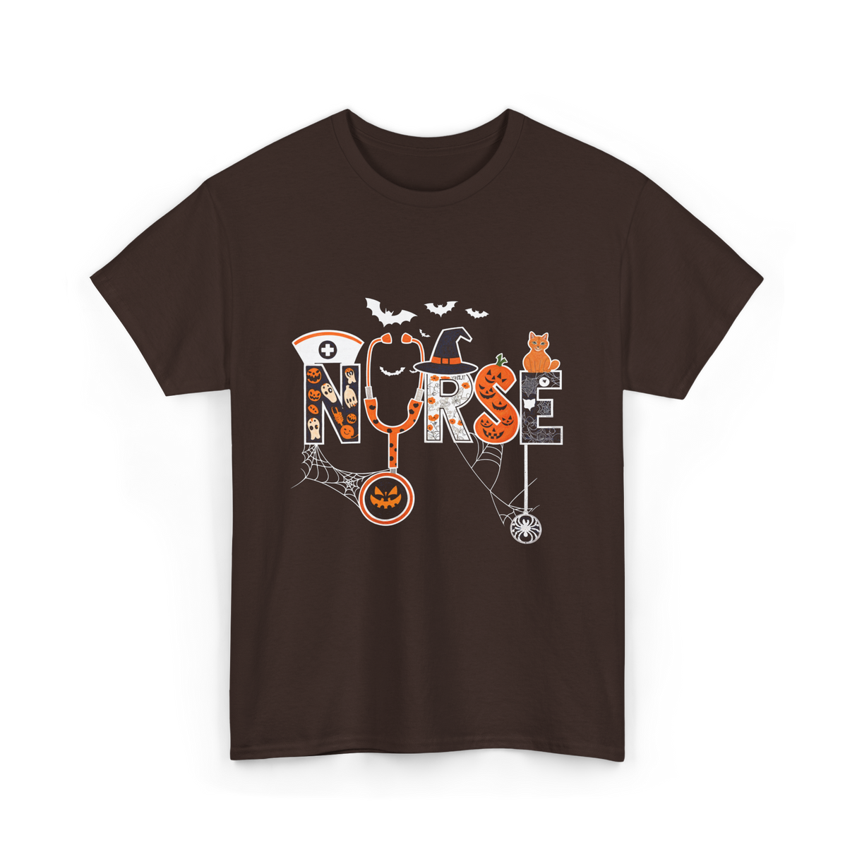 Halloween Nurse Nurse T-Shirt - Dark Chocolate