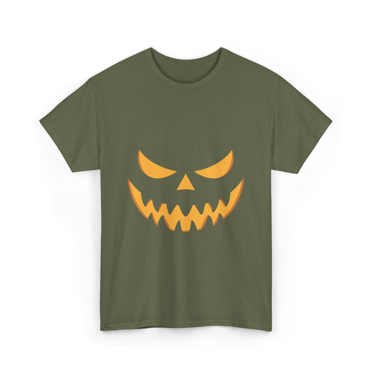 Halloween Pumpkin Face Costume T-Shirt - Military Green