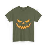 Halloween Pumpkin Face Costume T-Shirt - Military Green