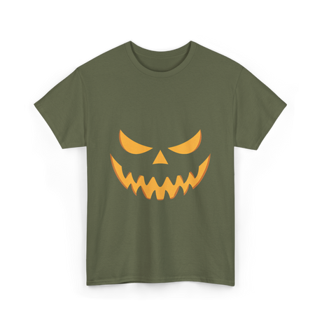 Halloween Pumpkin Face Costume T-Shirt - Military Green