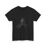 Hand and Paw Connection Animal T-Shirt - Black