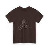 Hand and Paw Connection Animal T-Shirt - Dark Chocolate