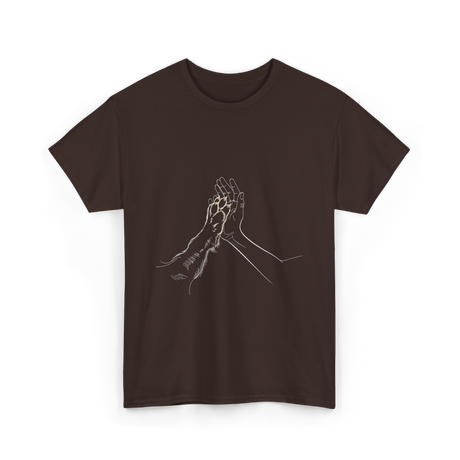 Hand and Paw Connection Animal T-Shirt - Dark Chocolate