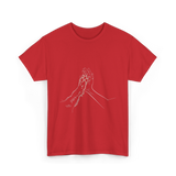 Hand and Paw Connection Animal T-Shirt - Red