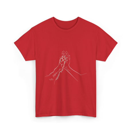 Hand and Paw Connection Animal T-Shirt - Red