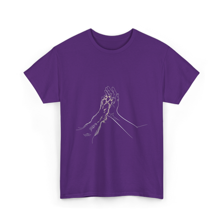 Hand and Paw Connection Animal T-Shirt - Purple