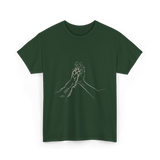 Hand and Paw Connection Animal T-Shirt - Forest Green