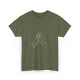 Hand and Paw Connection Animal T-Shirt - Military Green