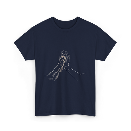 Hand and Paw Connection Animal T-Shirt - Navy