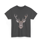 Hand Drawn Buck Antlers Deer T-Shirt - Dark Heather