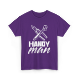 Handy Man Handyman Repairs Fixes T-Shirt - Purple