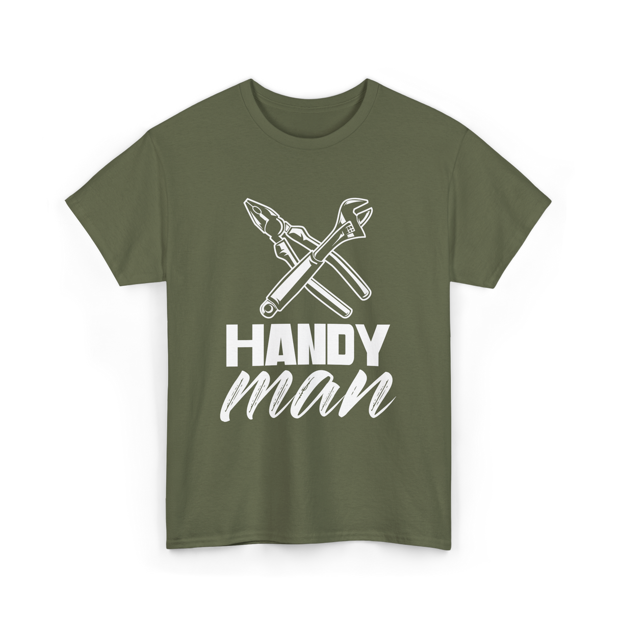 Handy Man Handyman Repairs Fixes T-Shirt - Military Green