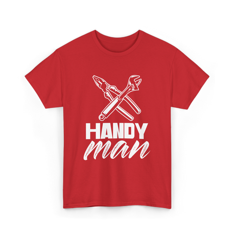 Handy Man Handyman Repairs Fixes T-Shirt - Red