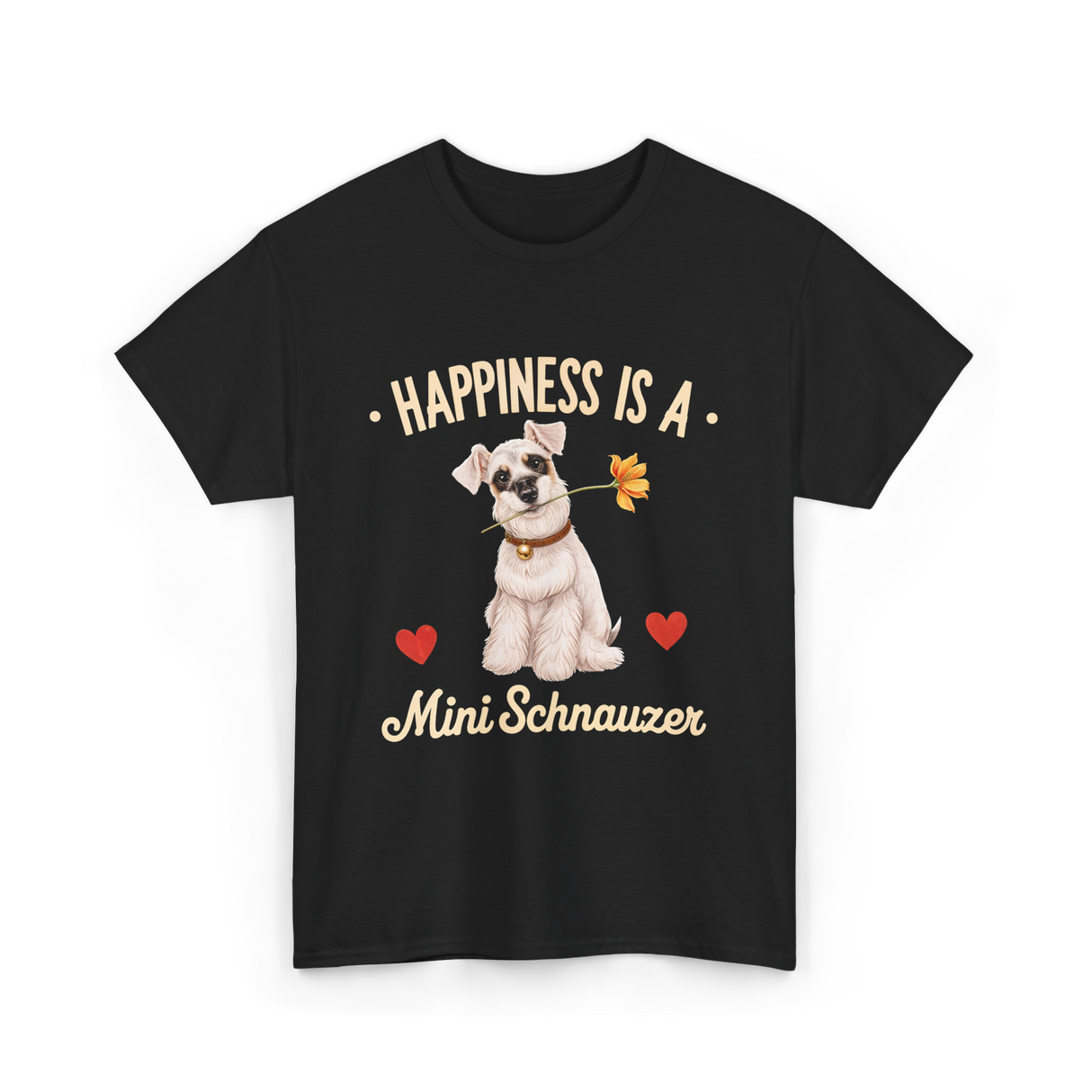 Happiness is a Mini Schnauzer Dog T-Shirt - Black