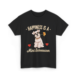 Happiness is a Mini Schnauzer Dog T-Shirt - Black