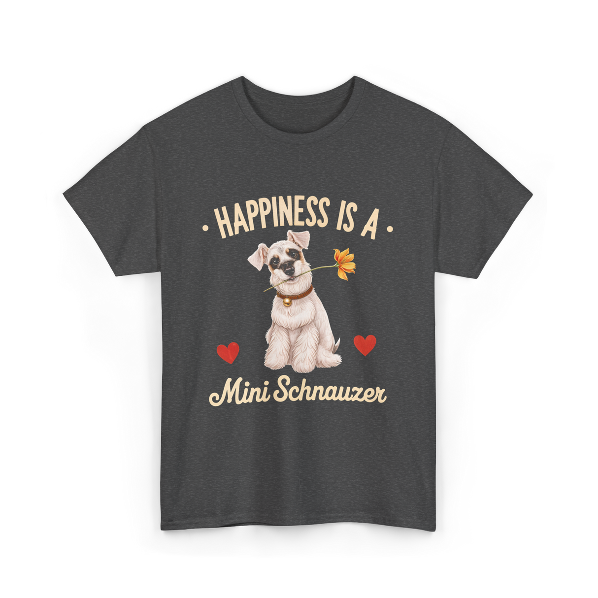 Happiness is a Mini Schnauzer Dog T-Shirt - Dark Heather