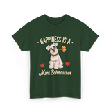 Happiness is a Mini Schnauzer Dog T-Shirt - Forest Green