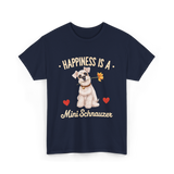 Happiness is a Mini Schnauzer Dog T-Shirt - Navy