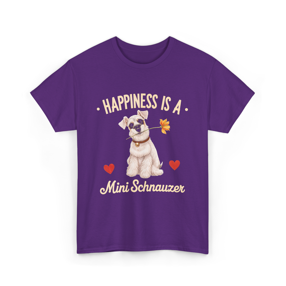 Happiness is a Mini Schnauzer Dog T-Shirt - Purple