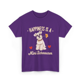 Happiness is a Mini Schnauzer Dog T-Shirt - Purple