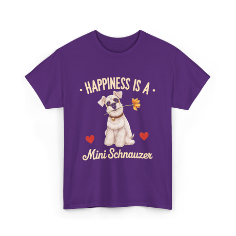 Happiness is a Mini Schnauzer Dog T-Shirt - Purple