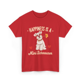 Happiness is a Mini Schnauzer Dog T-Shirt - Red