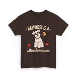 Happiness is a Mini Schnauzer Dog T-Shirt - Dark Chocolate