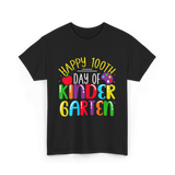 Happy 100th Day Kindergarten Kids T-Shirt - Black