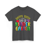 Happy 100th Day Kindergarten Kids T-Shirt - Dark Heather