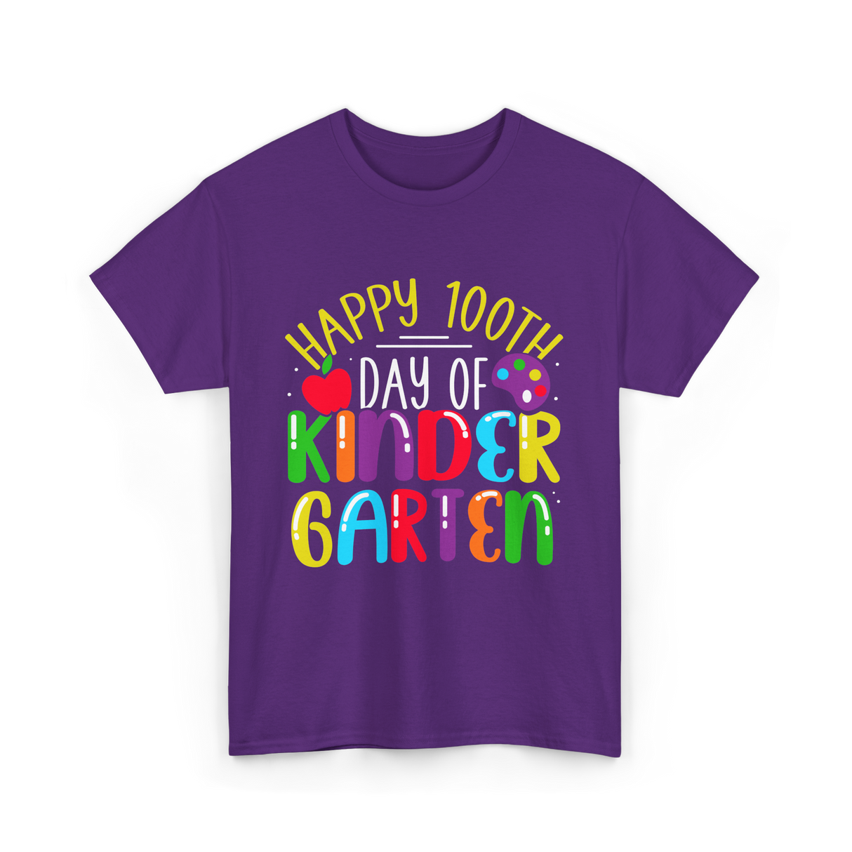 Happy 100th Day Kindergarten Kids T-Shirt - Purple