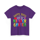 Happy 100th Day Kindergarten Kids T-Shirt - Purple