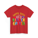 Happy 100th Day Kindergarten Kids T-Shirt - Red