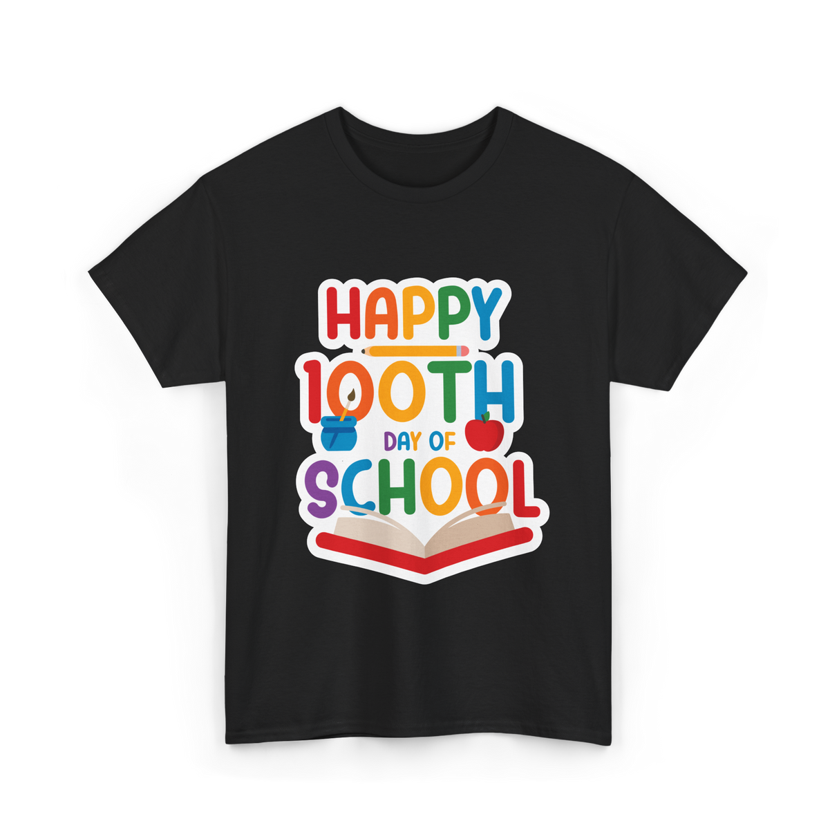 Happy 100th Day School Celebration T-Shirt - Black