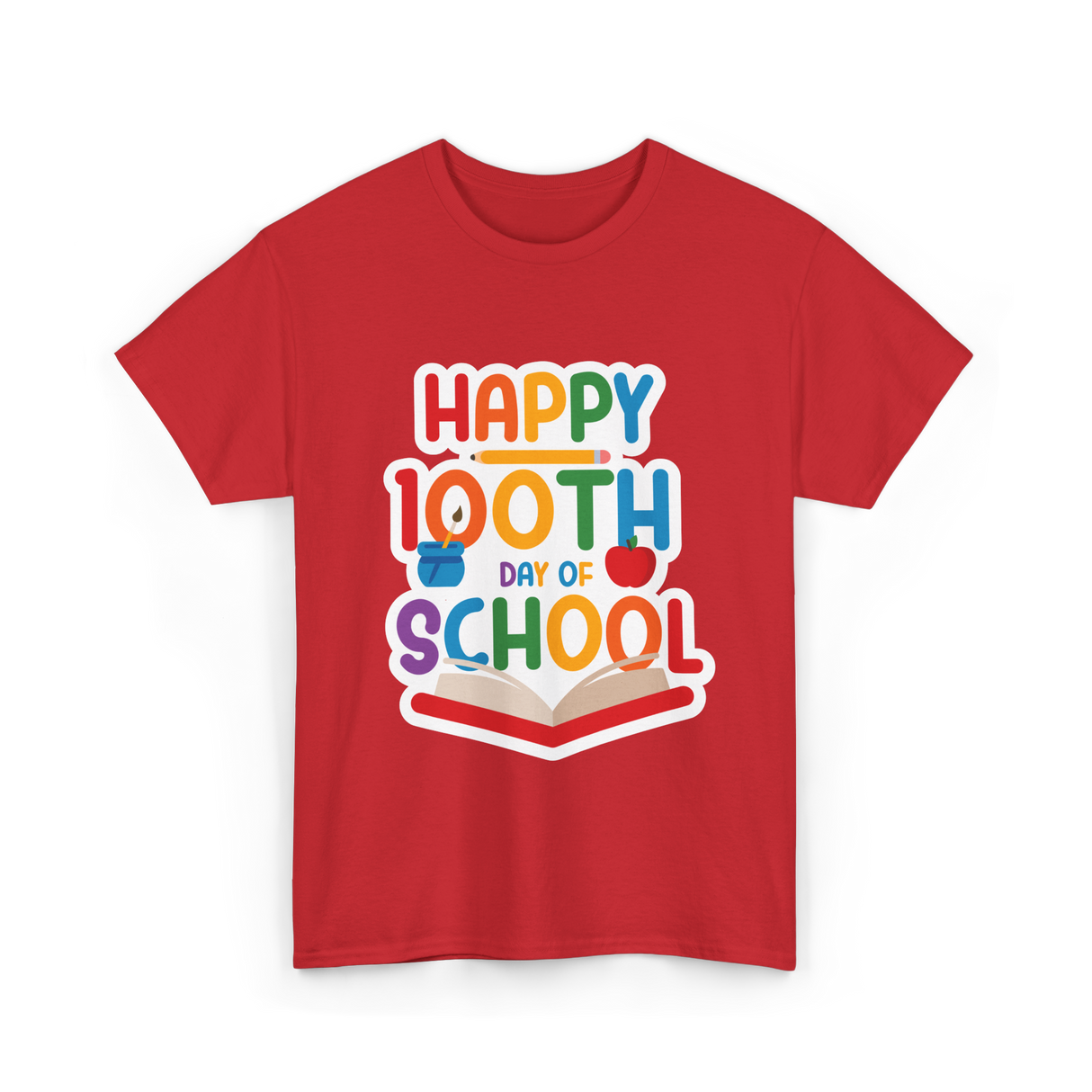 Happy 100th Day School Celebration T-Shirt - Red